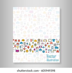 Book all line icons color of technology school logistics internet tour planning and fashion icons,Modern infographic vector logo