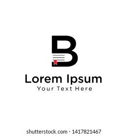 Book alphabet logo, education simple modern concept. Can use for logo, icon, symbol, mascott vector