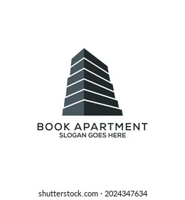 Book apartment logo design,monogram building vector, can be used as symbols, brand identity, company logo, icons, or others.
