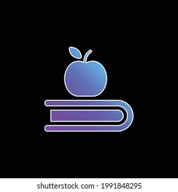 Icono vectorial de gradiente azul del libro y Apple