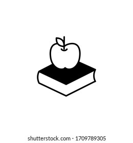 Book with apple concept vector illustration icon