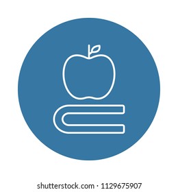 book and apple icon. Element of books and magazines icons for mobile concept and web apps. Badge style book and apple icon can be used for web and mobile apps on white background