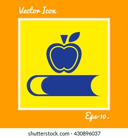 Book & Apple Icon. Eps-10.