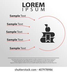 book and apple icon. infographics template
