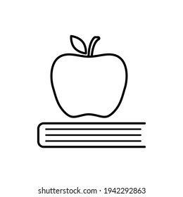Book and Apfel Icon. Vektorsymbol für Wissensbildung