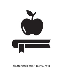 Book with apple icon in trendy flat style design. Vector graphic illustration. Suitable for website design, logo, app, template and ui. EPS 10.