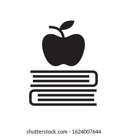 Book with apple icon in trendy flat style design. Vector graphic illustration. Suitable for website design, logo, app, template and ui. EPS 10.