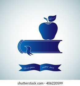 book with apple icon, vector
