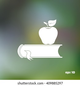 book with apple icon, vector