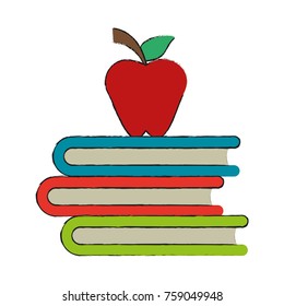 Book and apple icon vector illustration graphic design