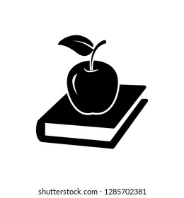 book and apple icon vector template