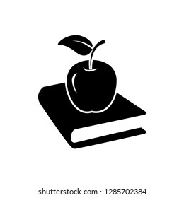 book and apple icon vector template