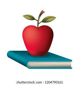 book with apple isolated icon