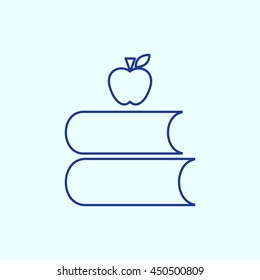 Book & Apple Line icon. Eps-10.