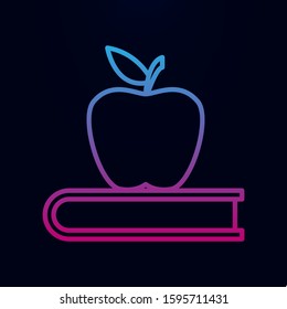 Book and apple nolan icon. Simple thin line, outline vector of school icons for ui and ux, website or mobile application