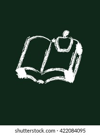 Book and apple school style vector art