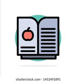 Book Apple, Science Abstract Circle Background Flat color Icon