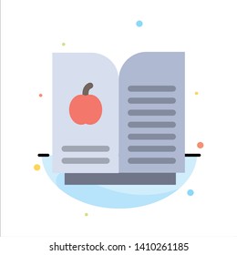 Book Apple, Science Abstract Flat Color Icon Template