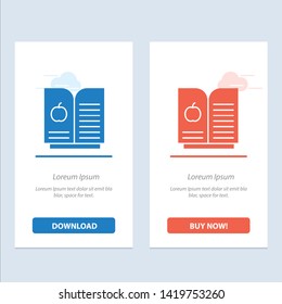 Book Apple, Science  Blue and Red Download and Buy Now web Widget Card Template