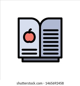 Book Apple, Science  Flat Color Icon. Vector icon banner Template. Vector Icon Template background