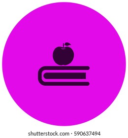 Book with apple vector  icon