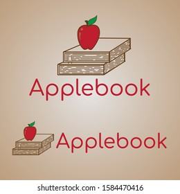 Book apple vector logo design