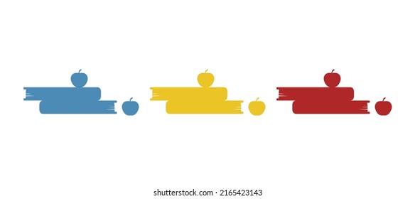 book and apples icon, vector illustration