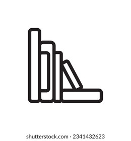 Book arrangement line icon vector design template and ilustration with editable stroke