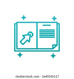 book and arrow gradient style icon design, Education literature read library school university information learning and text theme Vector illustration