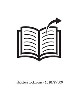 Book and arrow icon vector logo template