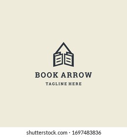 Book Arrow logo template design in Vector illustration 