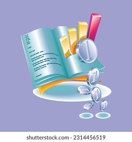 arte de libro cyan design vector jamilega 2D
