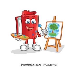 book artist mascot. cartoon vector