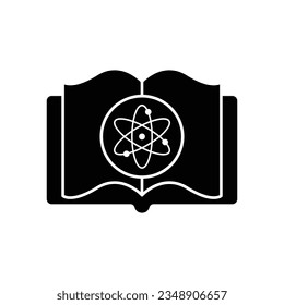 Book and atom icon design. science book icon, isolated on white background. vector illustration