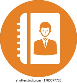 Book Authorship Icon / orange color