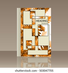 Book autumn motif. Oak leaves. Vector background