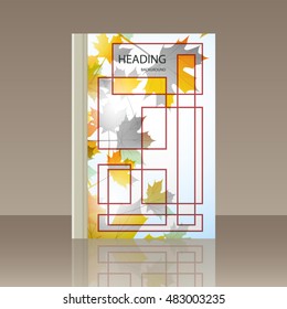 Book autumn still life. Maple leaves. Vector background