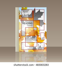 Book autumn still life. Maple leaves. Vector background