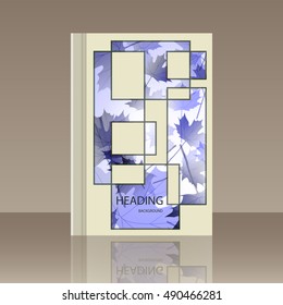 Book autumn still life. Maple leaves. Vector background