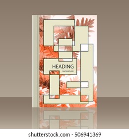 Book autumn still life. Oak leaves. Vector background