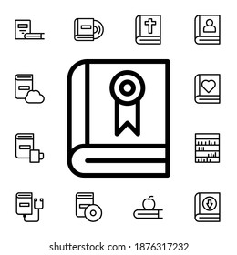 Book, award flat vector icon in books pack