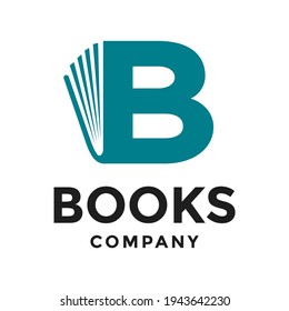 book b letter vector logo template. This design use font symbol suitable for education