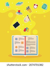 book and back to school set supplies