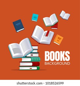 Book background concept for banners, posters, flyers and so on. Vector illustration in flat style.