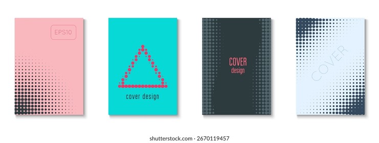 Book Background Set. Color Art With Memphis Elements. Flat Invitation With Geometric Frame. Music Flyer. Minimalist Graphic Template. Geometric Business Texture. Trendy Book Background