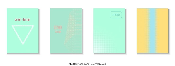 Book Background Set. Cool Memphis Art With Circles. Flat Invitation With Geometric Frame. Music Flyer. Minimalist Abstract Texture. Geometric Business Cover. Trendy Book Background