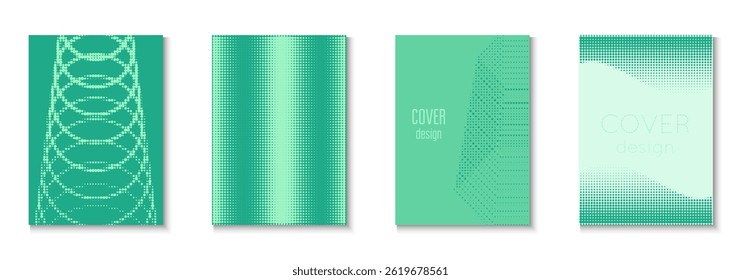 Book Background Set. Summer Circles With Modern Art. Linear Shapes In Annual Frame. Music Flyer. Minimalist Dot Pattern. Geometric Abstract Cover. Trendy Book Background
