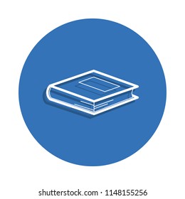 book badge icon. Element of education for mobile concept and web apps icon. Thin line icon with shadow in badge for website design and development, app development on white background