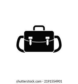 book bag icon in black flat glyph, filled style isolated on white background