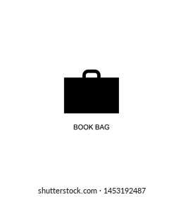 book bag icon vector black design